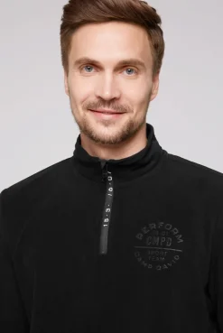 CAMP DAVID & SOCCX Troyer-Fleeceshirt mit Tapes und Prägedrucken black Best