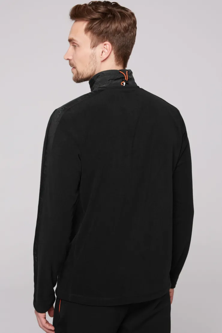 CAMP DAVID & SOCCX Troyer-Fleeceshirt mit Tapes und Prägedrucken black Best