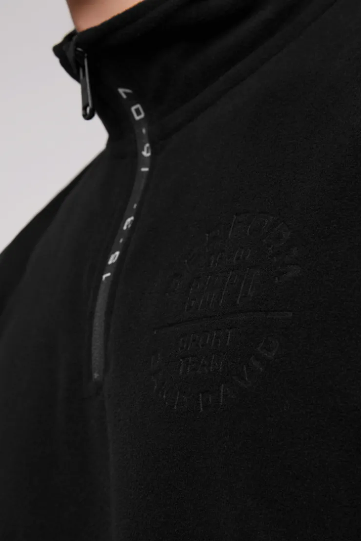 CAMP DAVID & SOCCX Troyer-Fleeceshirt mit Tapes und Prägedrucken black Best