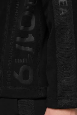 CAMP DAVID & SOCCX Troyer-Fleeceshirt mit Tapes und Prägedrucken black Best