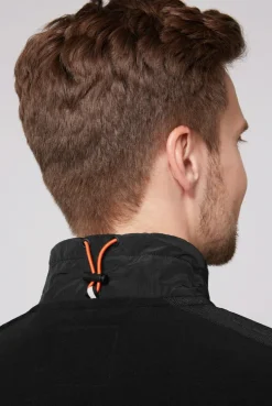 CAMP DAVID & SOCCX Troyer-Fleeceshirt mit Tapes und Prägedrucken black Best