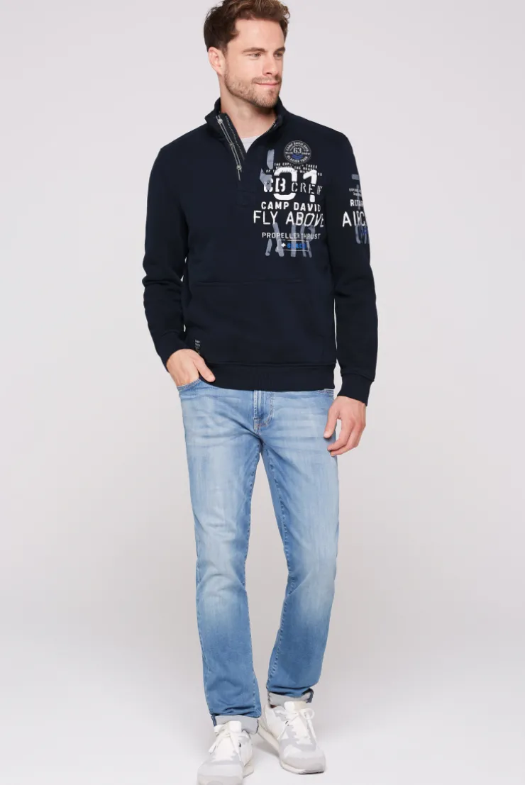 CAMP DAVID & SOCCX Troyer-Sweatshirt mit Artworks blue navy bluenavy Best