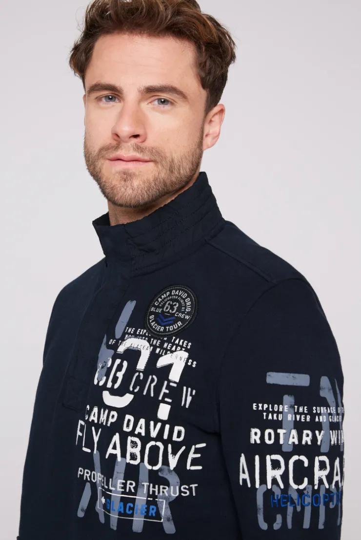 CAMP DAVID & SOCCX Troyer-Sweatshirt mit Artworks blue navy bluenavy Best