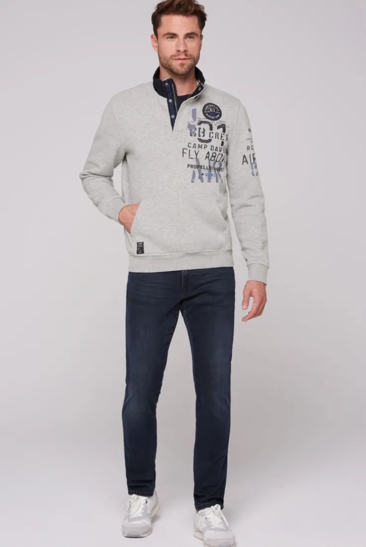 CAMP DAVID & SOCCX Troyer-Sweatshirt mit Artworks granite melange granitemelange Store