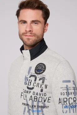 CAMP DAVID & SOCCX Troyer-Sweatshirt mit Artworks granite melange granitemelange Store