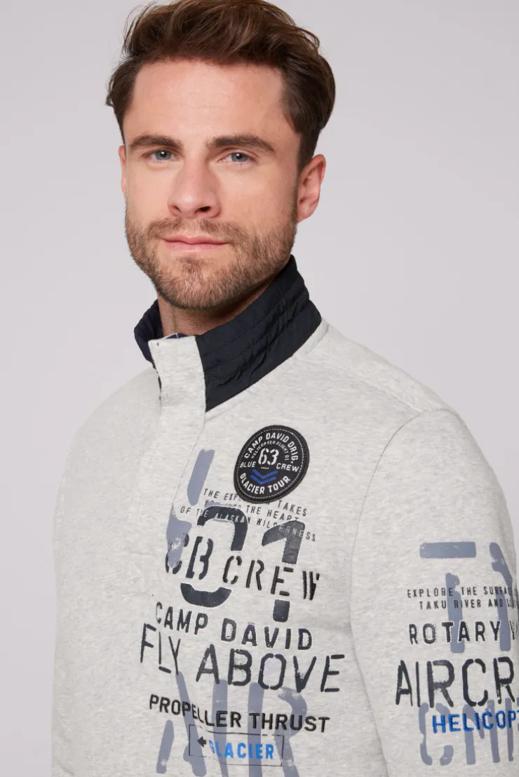 CAMP DAVID & SOCCX Troyer-Sweatshirt mit Artworks granite melange granitemelange Store