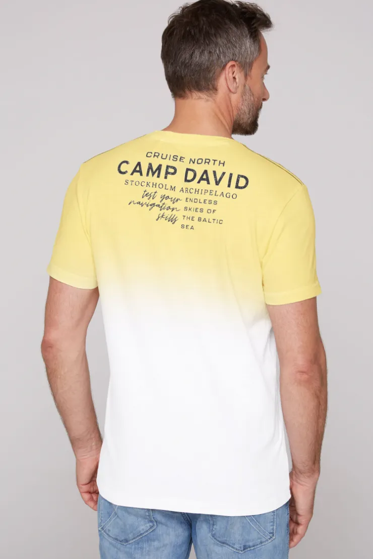 CAMP DAVID & SOCCX T-Shirt Dip Dye mit senkrechtem Logo Artwork light lime lightlime Outlet