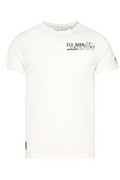 CAMP DAVID & SOCCX T-Shirt mit Brusttasche und Rücken-Artwork ivory Store