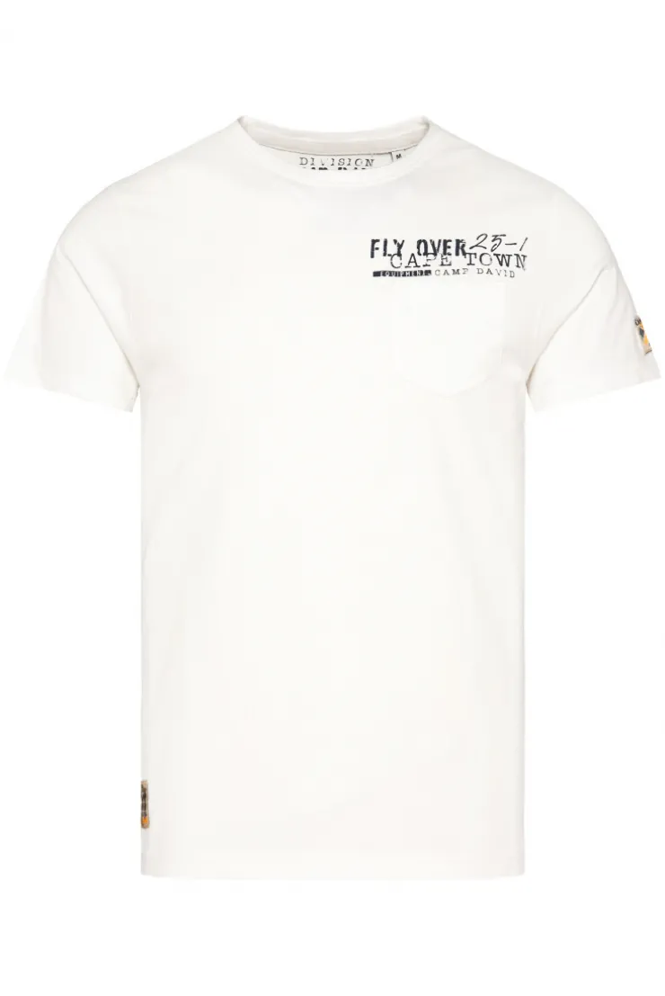 CAMP DAVID & SOCCX T-Shirt mit Brusttasche und Rücken-Artwork ivory Store