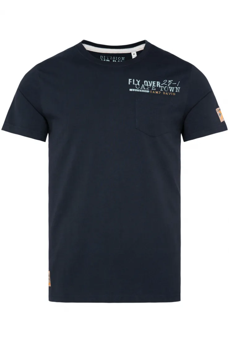 CAMP DAVID & SOCCX T-Shirt mit Brusttasche und Rücken-Artwork blue navy bluenavy Best