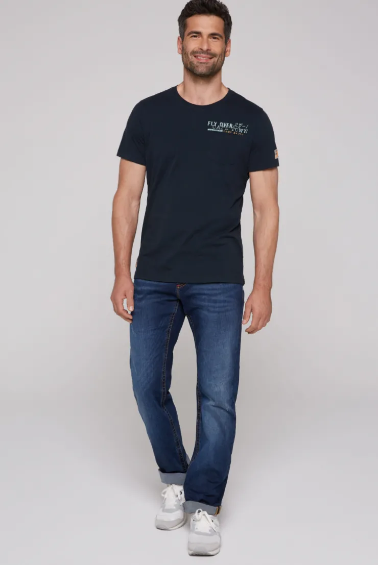 CAMP DAVID & SOCCX T-Shirt mit Brusttasche und Rücken-Artwork blue navy bluenavy Best