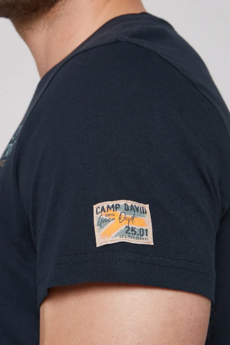 CAMP DAVID & SOCCX T-Shirt mit Brusttasche und Rücken-Artwork blue navy bluenavy Best