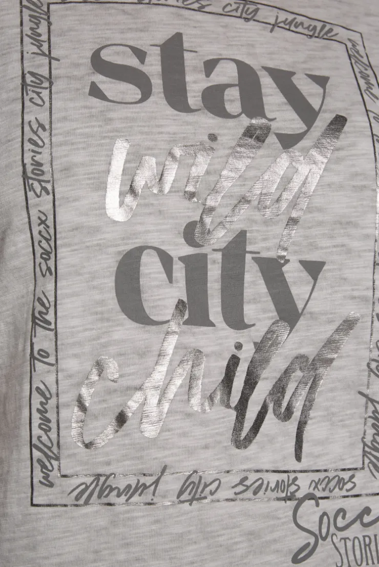 CAMP DAVID & SOCCX T-Shirt mit Folienprint shadow Flash Sale