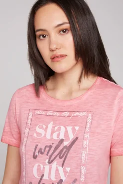 CAMP DAVID & SOCCX T-Shirt mit Folienprint sunrise Outlet