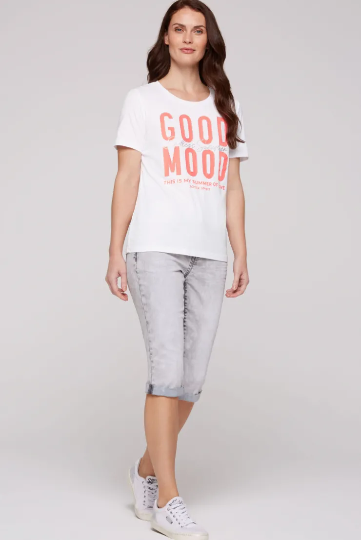 CAMP DAVID & SOCCX T-Shirt mit Glitter-Puff-Print opticwhite Best Sale