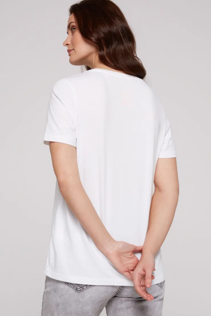 CAMP DAVID & SOCCX T-Shirt mit Glitter-Puff-Print opticwhite Best Sale