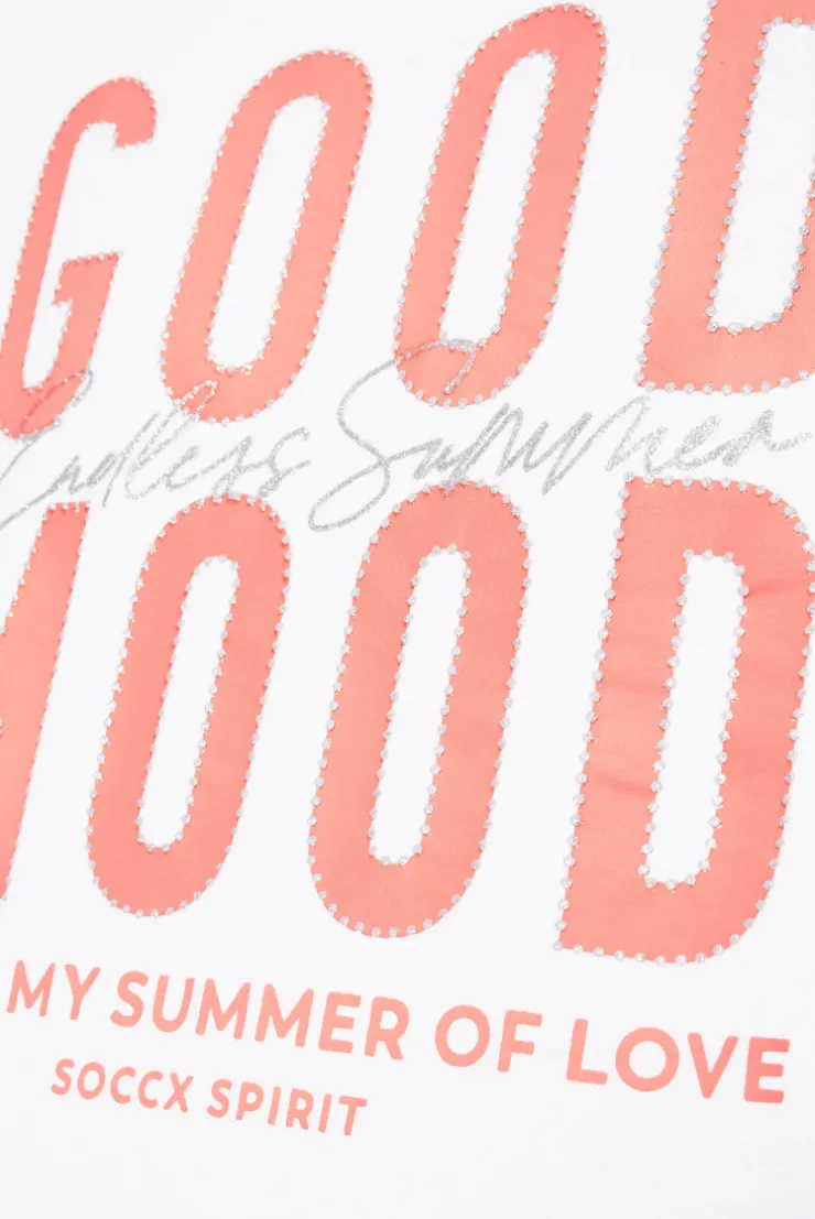 CAMP DAVID & SOCCX T-Shirt mit Glitter-Puff-Print opticwhite Best Sale