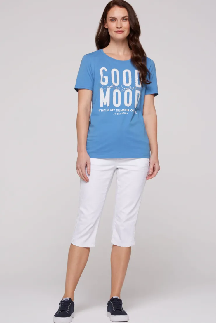 CAMP DAVID & SOCCX T-Shirt mit Glitter-Puff-Print airy blue airyblue Fashion