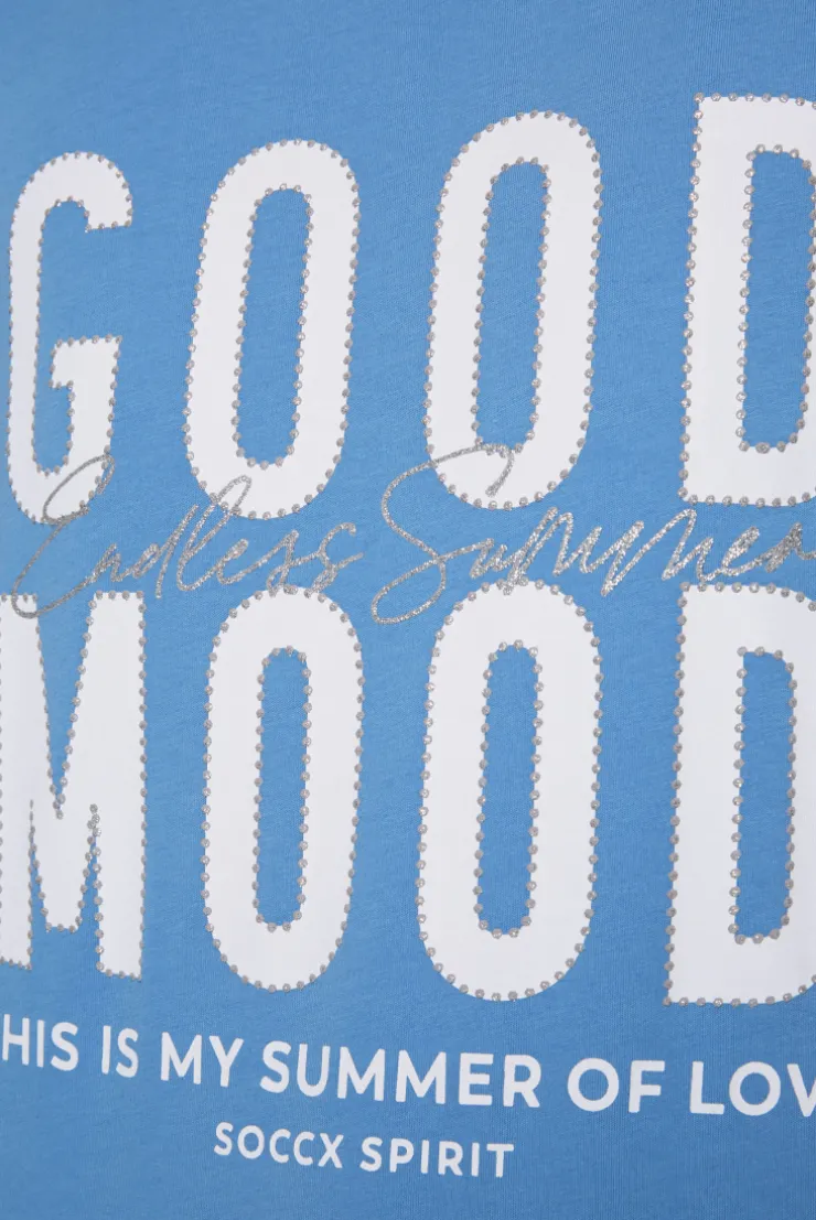 CAMP DAVID & SOCCX T-Shirt mit Glitter-Puff-Print airy blue airyblue Fashion