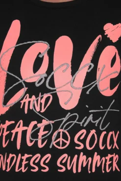 CAMP DAVID & SOCCX T-Shirt mit Glitter-Puff-Print | S black Outlet