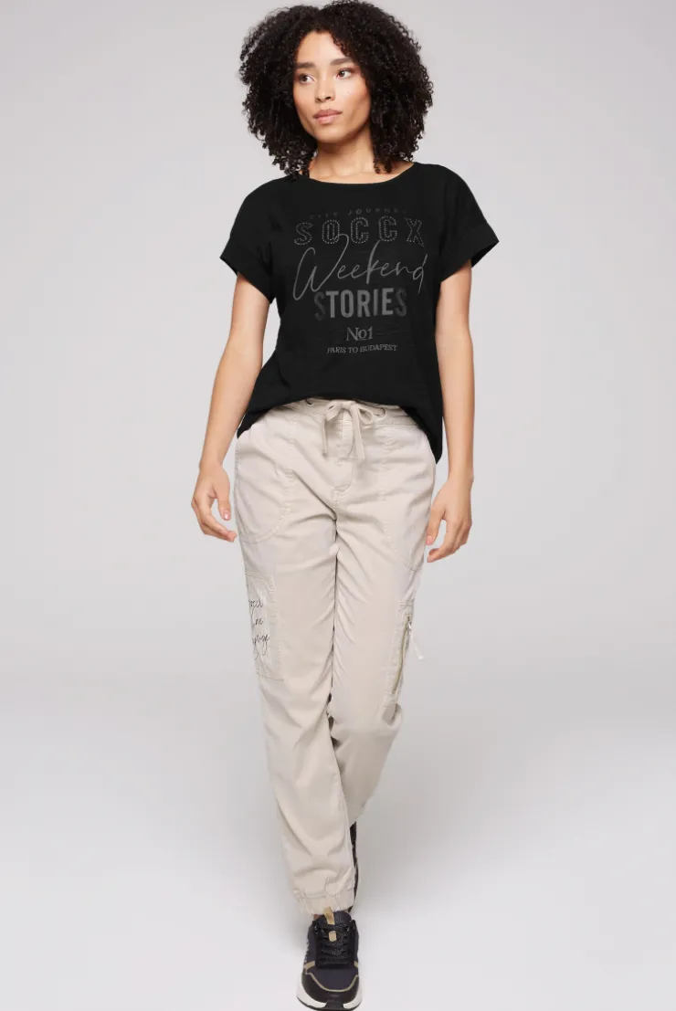 CAMP DAVID & SOCCX T-Shirt mit Logo aus Schmucknieten black Fashion
