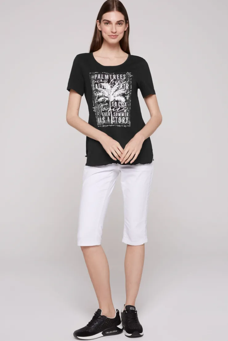 CAMP DAVID & SOCCX T-Shirt mit Pailletten-Artwork black Cheap