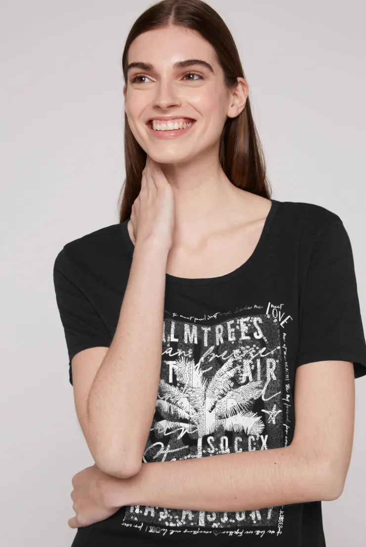 CAMP DAVID & SOCCX T-Shirt mit Pailletten-Artwork black Cheap