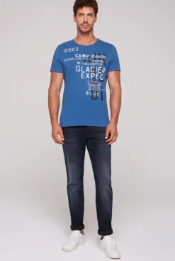 CAMP DAVID & SOCCX T-Shirt mit Print im Used Look strong blue strongblue Sale