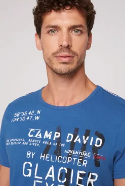 CAMP DAVID & SOCCX T-Shirt mit Print im Used Look strong blue strongblue Sale