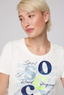 CAMP DAVID & SOCCX T-Shirt mit Rundhalsausschnitt und Print ivory Hot
