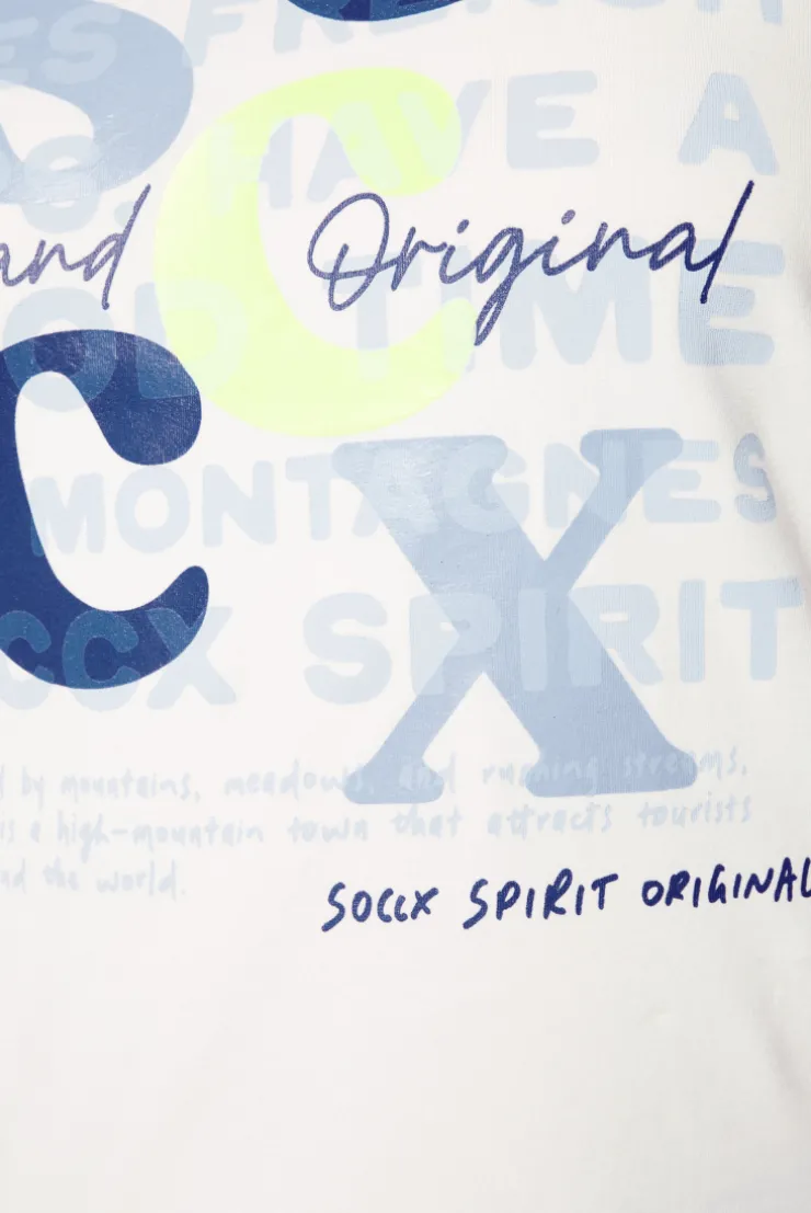 CAMP DAVID & SOCCX T-Shirt mit Rundhalsausschnitt und Print ivory Hot