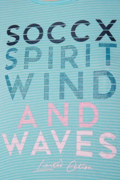 CAMP DAVID & SOCCX T-Shirt mit tonigen Streifen und Glitter Print coast blue coastblue Discount