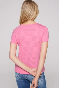 CAMP DAVID & SOCCX T-Shirt mit tonigen Streifen und Glitter Print pink punch pinkpunch Clearance