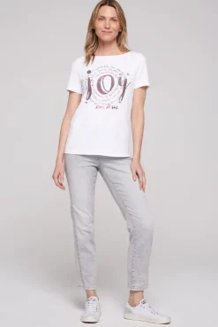 CAMP DAVID & SOCCX T-Shirt mit U-Boot-Ausschnitt und Artwork opticwhite Clearance