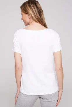 CAMP DAVID & SOCCX T-Shirt mit U-Boot-Ausschnitt und Artwork opticwhite Clearance