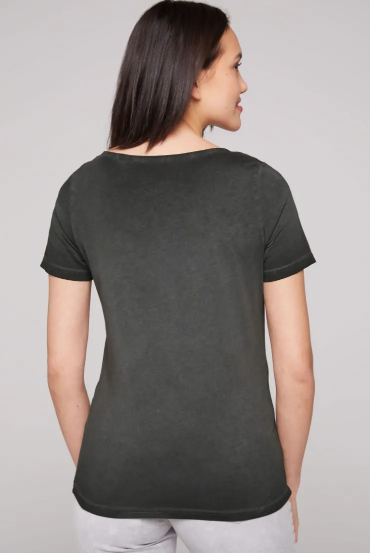 CAMP DAVID & SOCCX T-Shirt mit U-Boot-Ausschnitt und Artwork black Outlet