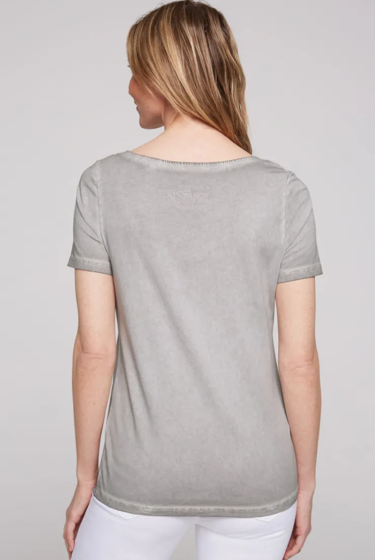 CAMP DAVID & SOCCX T-Shirt mit U-Boot-Ausschnitt und Artwork shadow Best