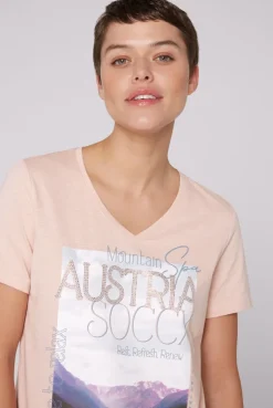 CAMP DAVID & SOCCX T-Shirt mit V-Ausschnitt und Photoprint rose blush roseblush Shop