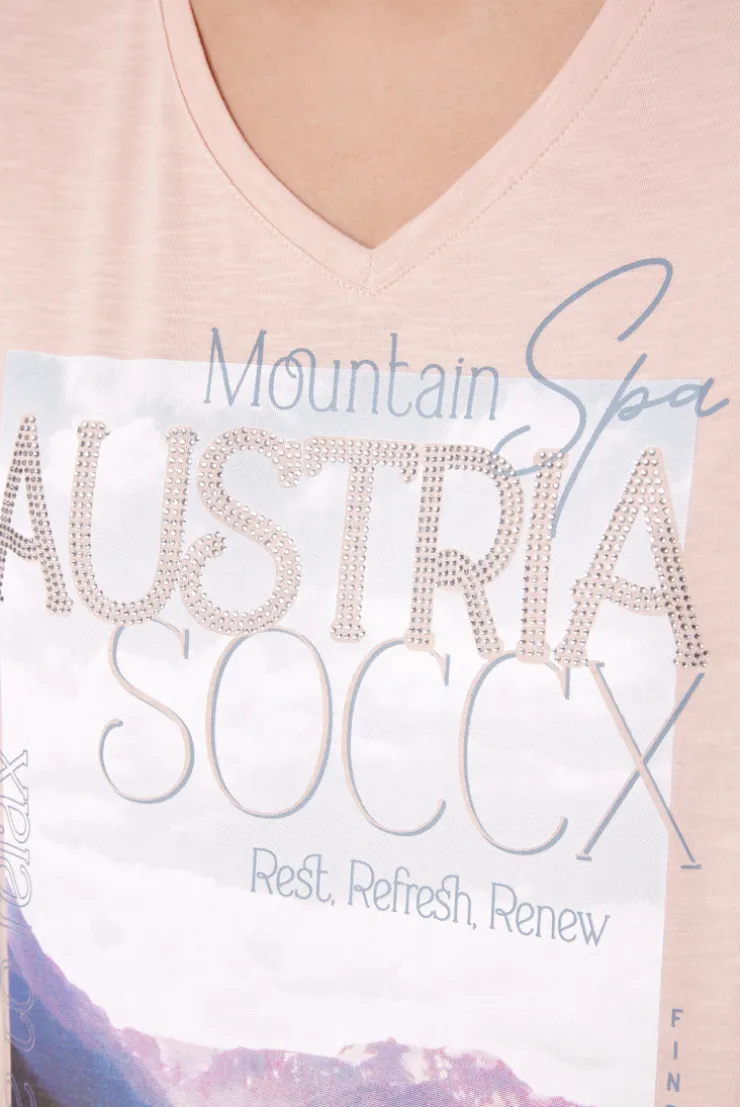 CAMP DAVID & SOCCX T-Shirt mit V-Ausschnitt und Photoprint rose blush roseblush Shop