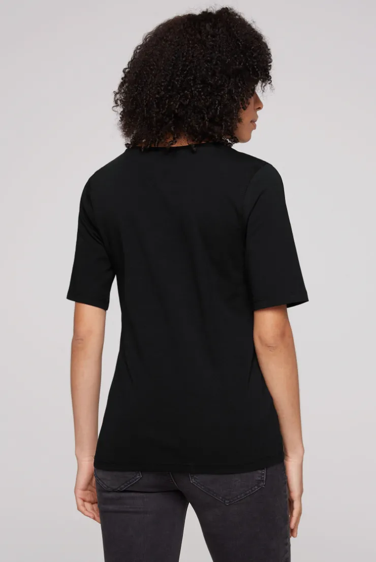 CAMP DAVID & SOCCX T-Shirt mit V-Ausschnitt und Print black Cheap