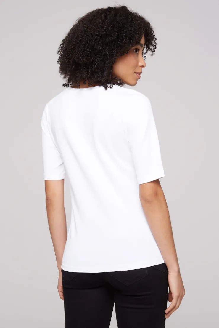 CAMP DAVID & SOCCX T-Shirt mit V-Ausschnitt und Print opticwhite Clearance