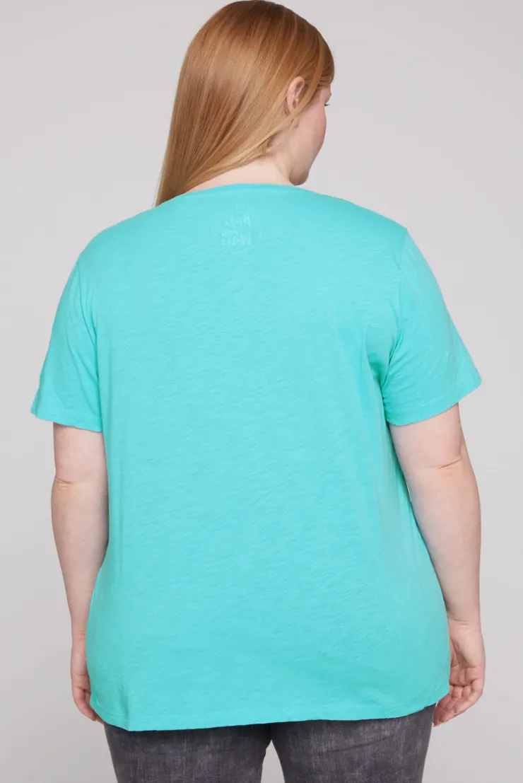 CAMP DAVID & SOCCX T-Shirt mit V-Neck und Print Artwork lagoon blue lagoonblue Flash Sale