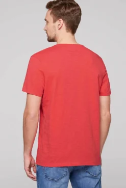 CAMP DAVID & SOCCX T-Shirt mit V-Neck und Print Artwork skipper red skipperred Fashion