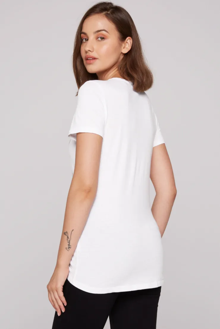 CAMP DAVID & SOCCX T-Shirt mit Wording Print und Schmucksteinen opticwhite Flash Sale
