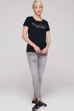 CAMP DAVID & SOCCX T-Shirt  mit Wording Print black Sale