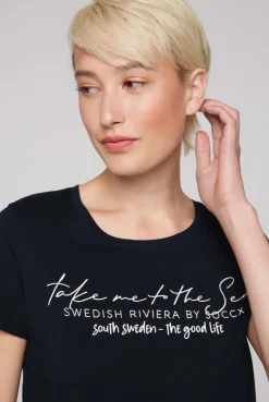 CAMP DAVID & SOCCX T-Shirt  mit Wording Print black Sale