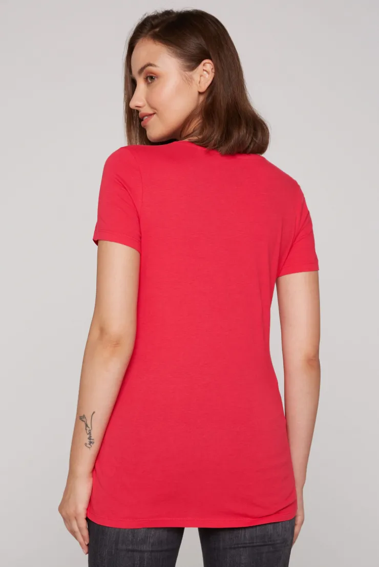 CAMP DAVID & SOCCX T-Shirt mit Wording Print und Schmucksteinen pinky red pinkyred Clearance