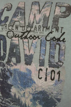 CAMP DAVID & SOCCX T-Shirt Oil Dyed mit Photoprint deep forest deepforest Store