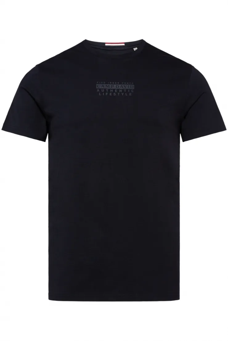 CAMP DAVID & SOCCX T-Shirt Rundhals mit Logo Print blue navy bluenavy Fashion