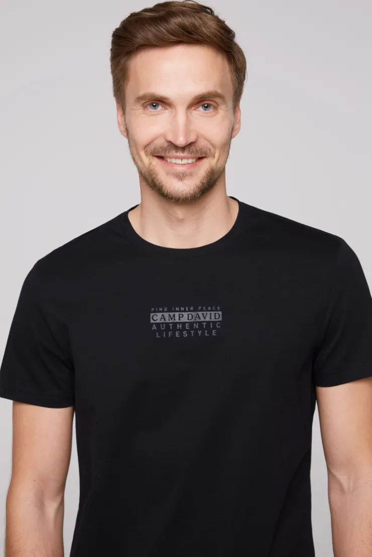 CAMP DAVID & SOCCX T-Shirt Rundhals mit Logo Print blue navy bluenavy Fashion